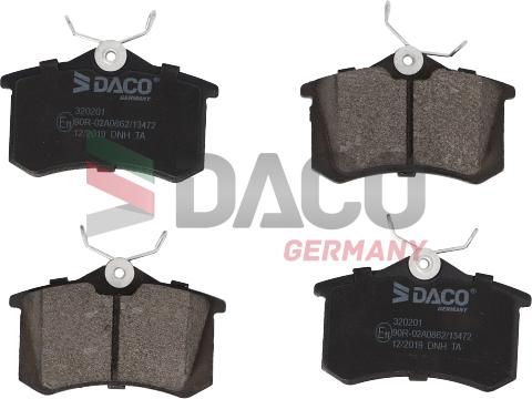 DACO Germany 320201 - Комплект спирачно феродо, дискови спирачки vvparts.bg