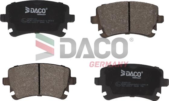 DACO Germany 320210 - Комплект спирачно феродо, дискови спирачки vvparts.bg