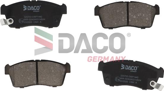 DACO Germany 320703 - Комплект спирачно феродо, дискови спирачки vvparts.bg