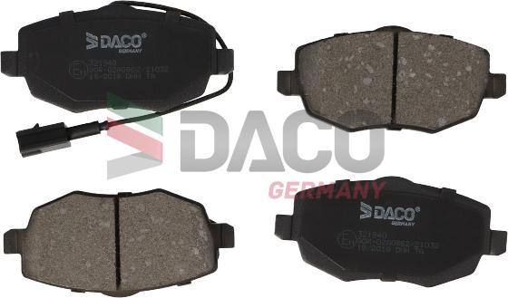 DACO Germany 321940 - Комплект спирачно феродо, дискови спирачки vvparts.bg