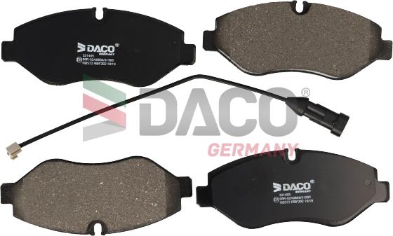 DACO Germany 321405 - Комплект спирачно феродо, дискови спирачки vvparts.bg