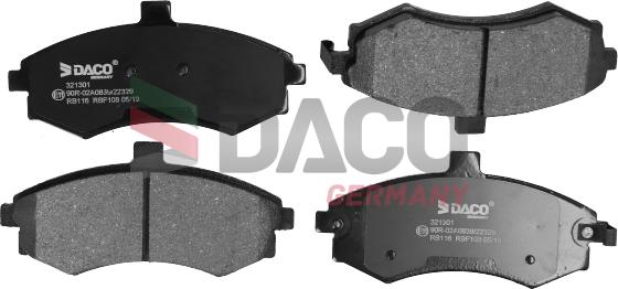 DACO Germany 321301 - Комплект спирачно феродо, дискови спирачки vvparts.bg