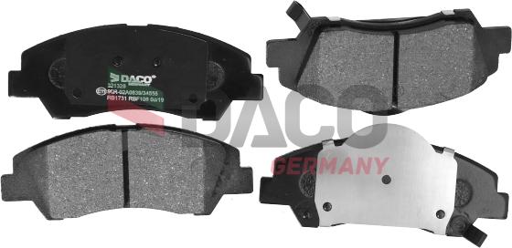 DACO Germany 321329 - Комплект спирачно феродо, дискови спирачки vvparts.bg