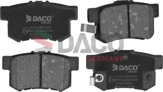 DACO Germany 321221 - Комплект спирачно феродо, дискови спирачки vvparts.bg