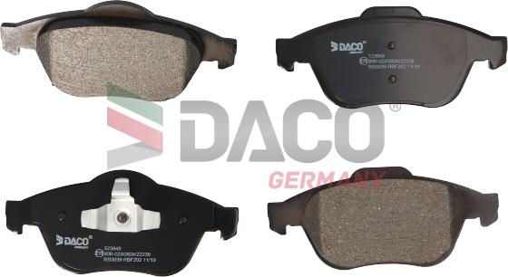 DACO Germany 323949 - Комплект спирачно феродо, дискови спирачки vvparts.bg