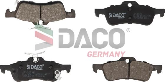 DACO Germany 323910 - Комплект спирачно феродо, дискови спирачки vvparts.bg