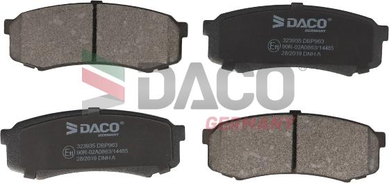 DACO Germany 323935 - Комплект спирачно феродо, дискови спирачки vvparts.bg