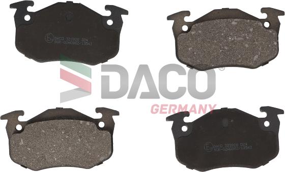 DACO Germany 323928 - Комплект спирачно феродо, дискови спирачки vvparts.bg