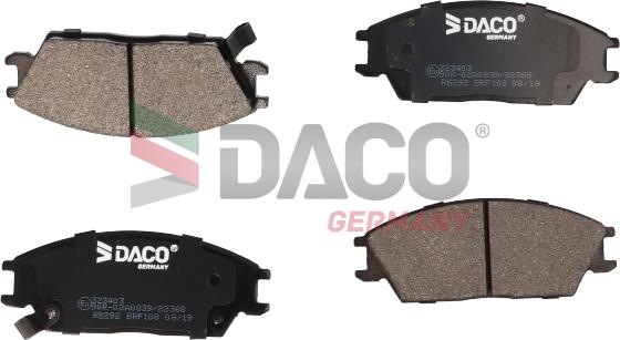 DACO Germany 323403 - Комплект спирачно феродо, дискови спирачки vvparts.bg