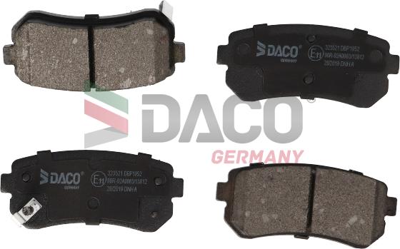 DACO Germany 323521 - Комплект спирачно феродо, дискови спирачки vvparts.bg