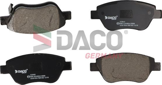 DACO Germany 323645 - Комплект спирачно феродо, дискови спирачки vvparts.bg