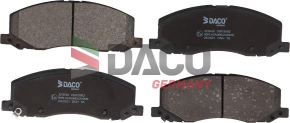 DACO Germany 323640 - Комплект спирачно феродо, дискови спирачки vvparts.bg