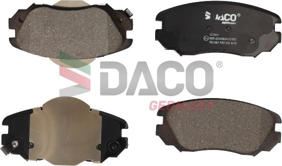DACO Germany 323641 - Комплект спирачно феродо, дискови спирачки vvparts.bg