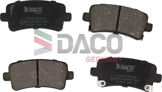 DACO Germany 323643 - Комплект спирачно феродо, дискови спирачки vvparts.bg