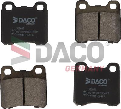 DACO Germany 323608 - Комплект спирачно феродо, дискови спирачки vvparts.bg