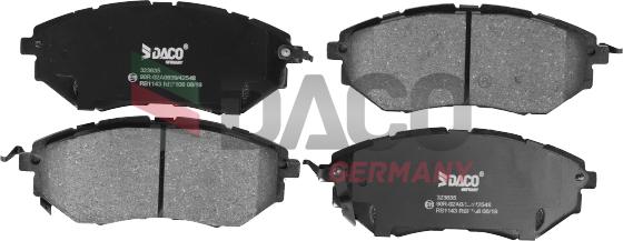 DACO Germany 323635 - Комплект спирачно феродо, дискови спирачки vvparts.bg