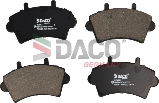 DACO Germany 323631 - Комплект спирачно феродо, дискови спирачки vvparts.bg