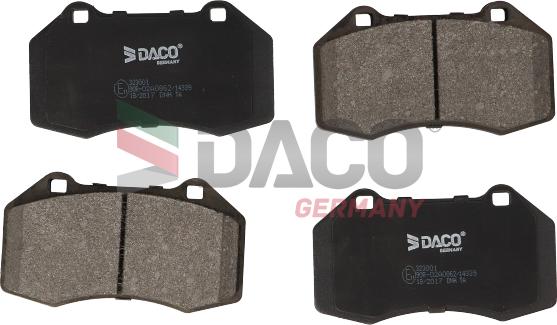 DACO Germany 323001 - Комплект спирачно феродо, дискови спирачки vvparts.bg