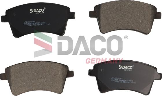 DACO Germany 323008 - Комплект спирачно феродо, дискови спирачки vvparts.bg