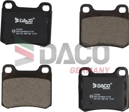 DACO Germany 323309 - Комплект спирачно феродо, дискови спирачки vvparts.bg