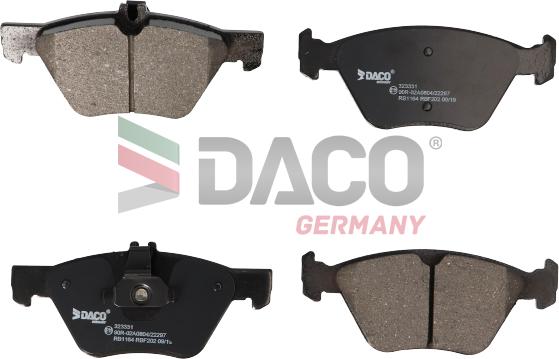 DACO Germany 323331 - Комплект спирачно феродо, дискови спирачки vvparts.bg