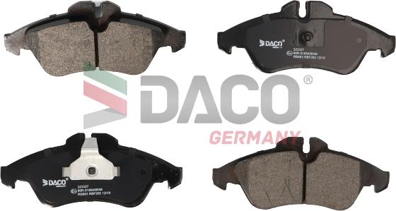 DACO Germany 323327 - Комплект спирачно феродо, дискови спирачки vvparts.bg