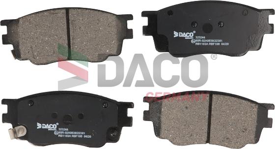 DACO Germany 323244 - Комплект спирачно феродо, дискови спирачки vvparts.bg