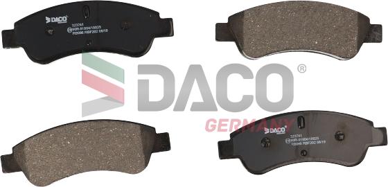 DACO Germany 323741 - Комплект спирачно феродо, дискови спирачки vvparts.bg