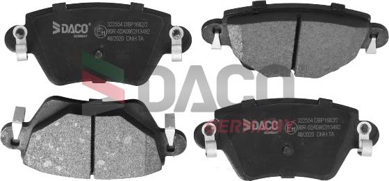 DACO Germany 322554 - Комплект спирачно феродо, дискови спирачки vvparts.bg