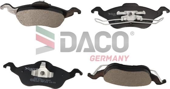 DACO Germany 322551 - Комплект спирачно феродо, дискови спирачки vvparts.bg