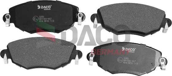 DACO Germany 322553 - Комплект спирачно феродо, дискови спирачки vvparts.bg