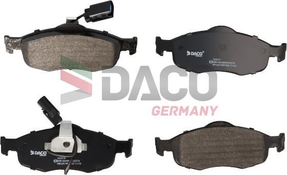 DACO Germany 322519 - Комплект спирачно феродо, дискови спирачки vvparts.bg