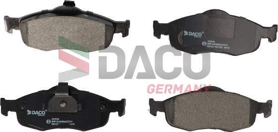 DACO Germany 322534 - Комплект спирачно феродо, дискови спирачки vvparts.bg