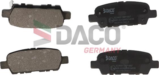 DACO Germany 322605 - Комплект спирачно феродо, дискови спирачки vvparts.bg