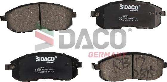 DACO Germany 322602 - Комплект спирачно феродо, дискови спирачки vvparts.bg