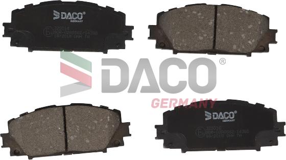 DACO Germany 322016 - Комплект спирачно феродо, дискови спирачки vvparts.bg