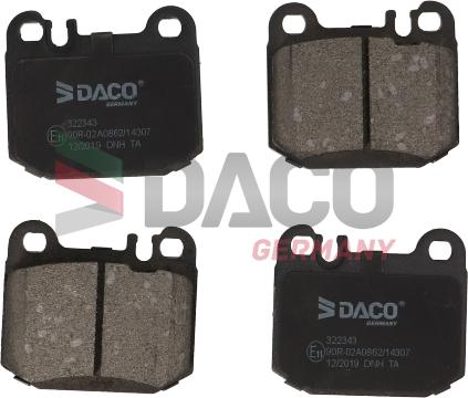 DACO Germany 322343 - Комплект спирачно феродо, дискови спирачки vvparts.bg