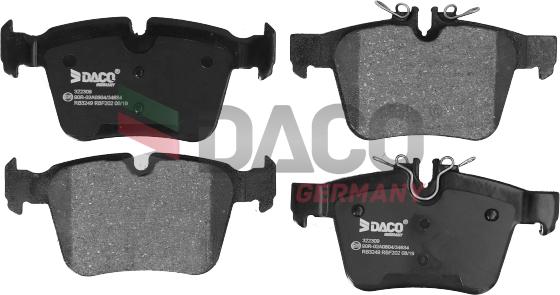 DACO Germany 322309 - Комплект спирачно феродо, дискови спирачки vvparts.bg