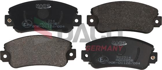 DACO Germany 322314 - Комплект спирачно феродо, дискови спирачки vvparts.bg