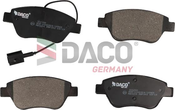 DACO Germany 322380 - Комплект спирачно феродо, дискови спирачки vvparts.bg