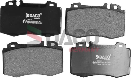 DACO Germany 322324 - Комплект спирачно феродо, дискови спирачки vvparts.bg