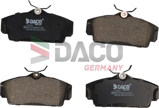 DACO Germany 322254 - Комплект спирачно феродо, дискови спирачки vvparts.bg