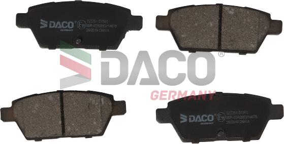 DACO Germany 322251 - Комплект спирачно феродо, дискови спирачки vvparts.bg