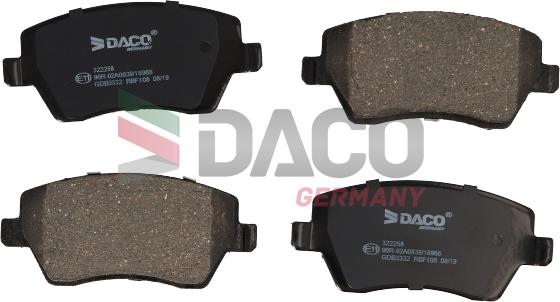 DACO Germany 322258 - Комплект спирачно феродо, дискови спирачки vvparts.bg