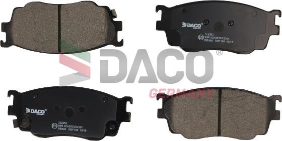 DACO Germany 322252 - Комплект спирачно феродо, дискови спирачки vvparts.bg