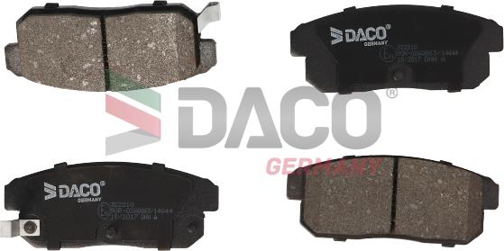 DACO Germany 322210 - Комплект спирачно феродо, дискови спирачки vvparts.bg
