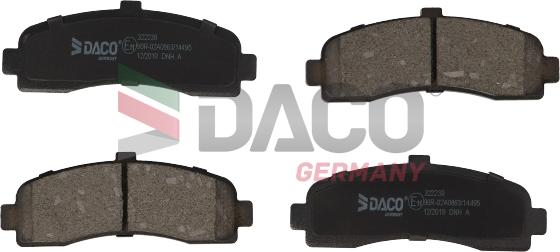 DACO Germany 322239 - Комплект спирачно феродо, дискови спирачки vvparts.bg