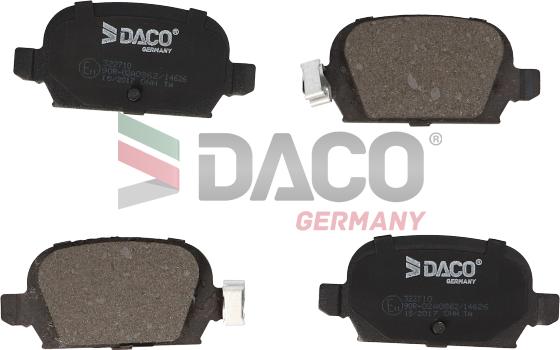 DACO Germany 322710 - Комплект спирачно феродо, дискови спирачки vvparts.bg