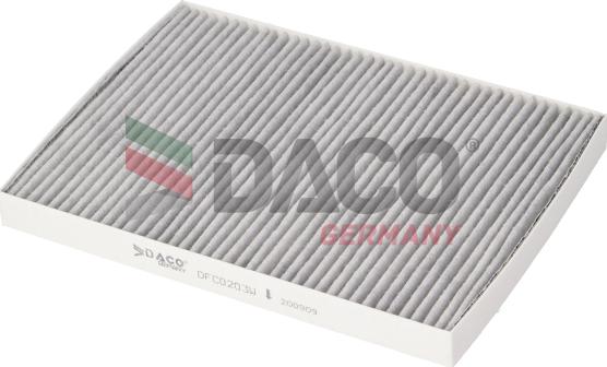 DACO Germany DFC0203W - Филтър купе (поленов филтър) vvparts.bg