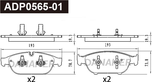 Danaher ADP0565-01 - Комплект спирачно феродо, дискови спирачки vvparts.bg